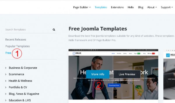 выбираем бесплатный шаблон для Joomla